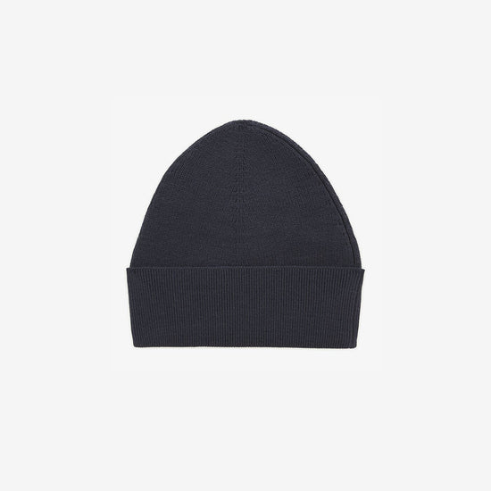 Serge Blanco Bonnet Uni En Coton Et Laine Bleu Foncé