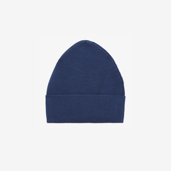 Serge Blanco Bonnet Uni En Coton Et Laine Bleu Océan