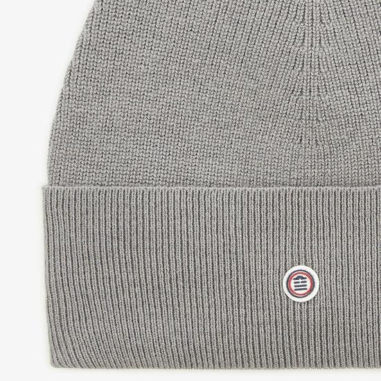 Serge Blanco Bonnet Uni En Coton Et Laine Gris Acier