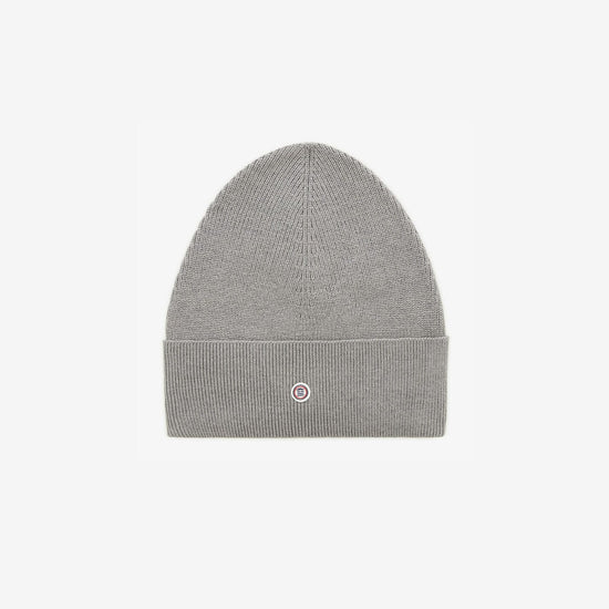 serge blanco Bonnet uni en coton et laine gris acier