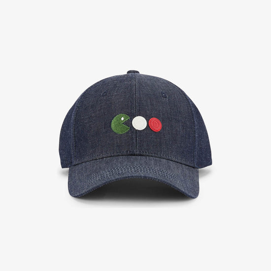 serge blanco Casquette chambray broderie arcade bleu denim