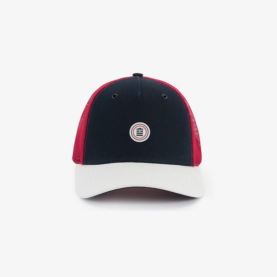 serge blanco Casquette trucker bicolore bleu foncé en mesh