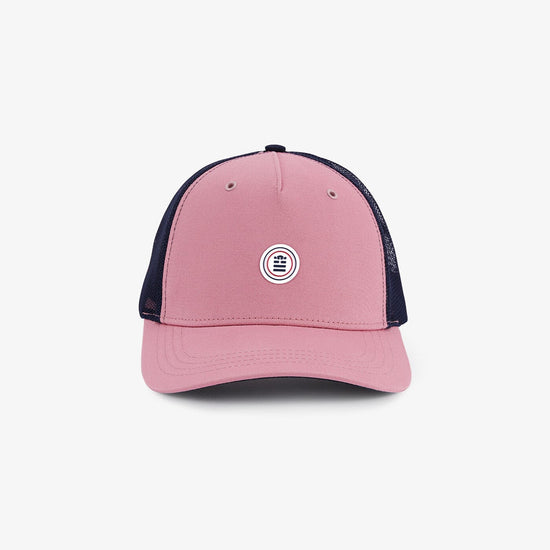 serge blanco Casquette trucker bicolore en mesh rose nude