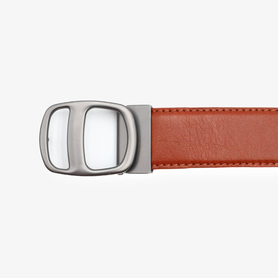 Serge Blanco Ceinture En Cuir Réversible Marron Cognac