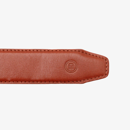 Serge Blanco Ceinture En Cuir Réversible Marron Cognac