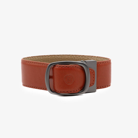 serge blanco Ceinture en cuir réversible marron cognac