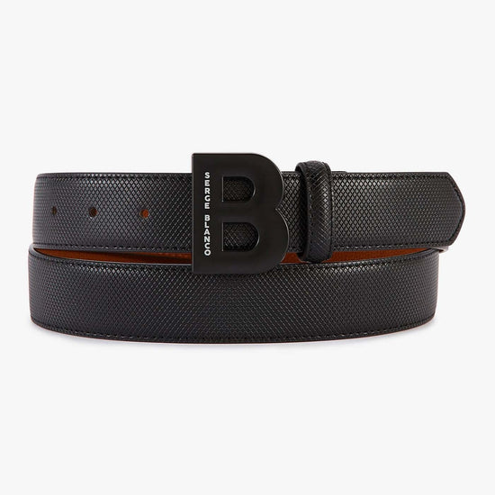 serge blanco Ceinture réversible en nubuck avec 2 boucles