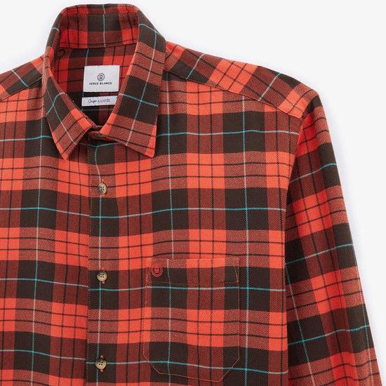 Serge Blanco Chemise à Carreaux Manches Longues Sienne En Coton