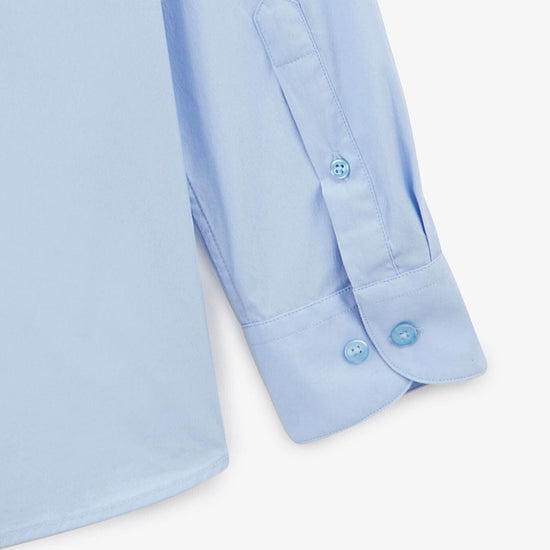 Serge Blanco Chemise à Manches Longues Unie Bleu Ciel