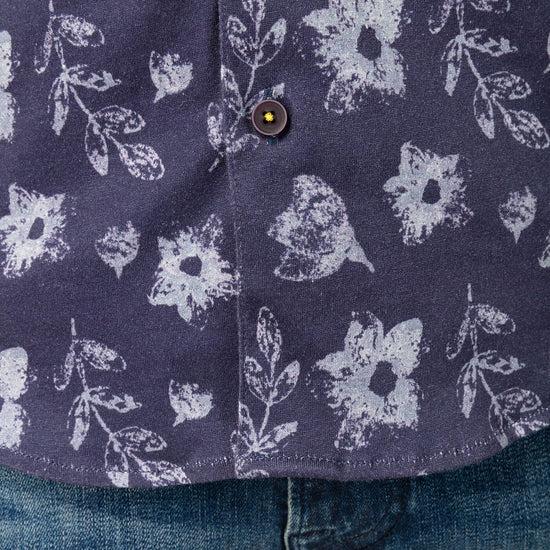 Serge Blanco Chemise à Motifs Manches Longues Bleu Marine