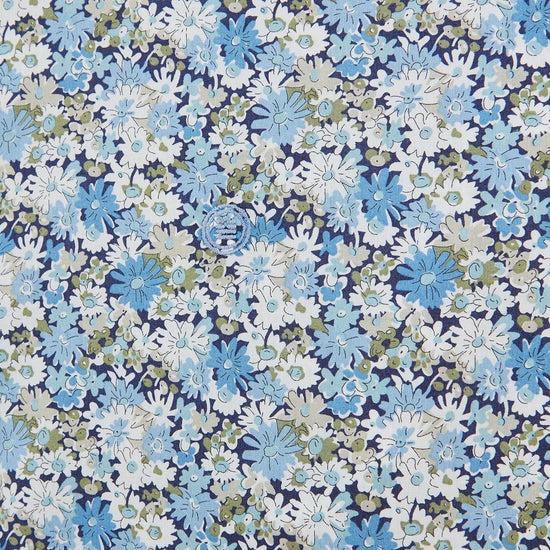 Serge Blanco Chemise Bleu Pacific à Manches Longues En Tissu Fleuri