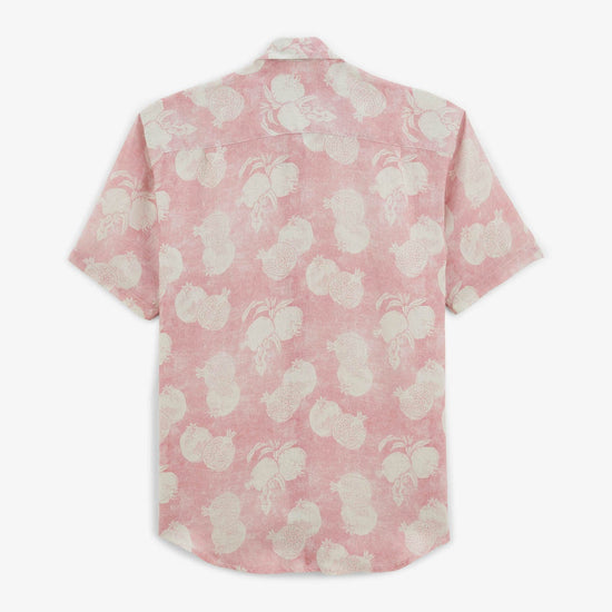 Serge Blanco Chemise Carl En Lin Grenades Rose Skin