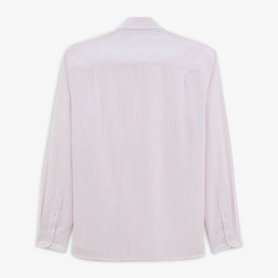 Serge Blanco Chemise Charles à Rayures Bâton Rose Lilas