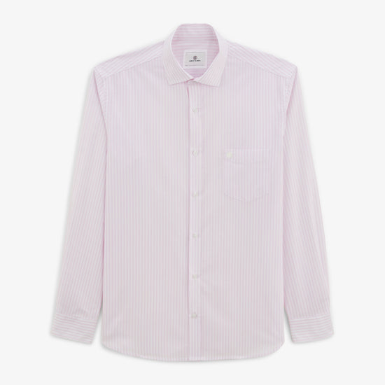 serge blanco Chemise Charles à rayures bâton rose lilas