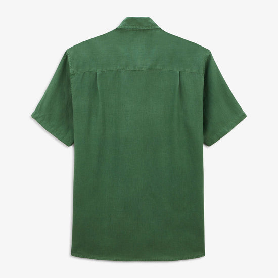 Serge Blanco Chemise Charles Manches Courtes En Lin Vert Mint