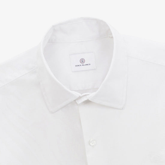 Serge Blanco Chemise Charles Mousseline De Coton Blanche