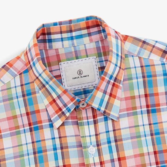 Serge Blanco Chemise Clark En Popeline à Carreaux Multicolore