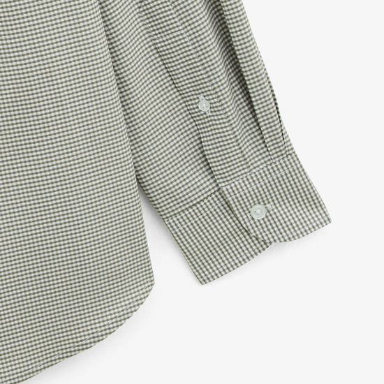 Serge Blanco Chemise Clément à Carreaux Vichy Vert Teck