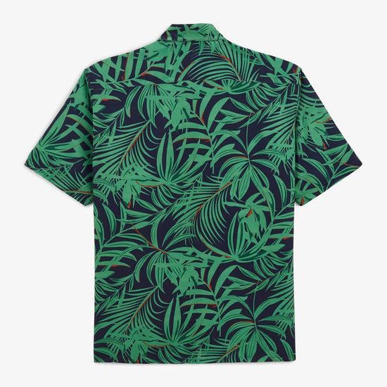 Serge Blanco Chemise Clovis Motif Feuillage Vert Mint