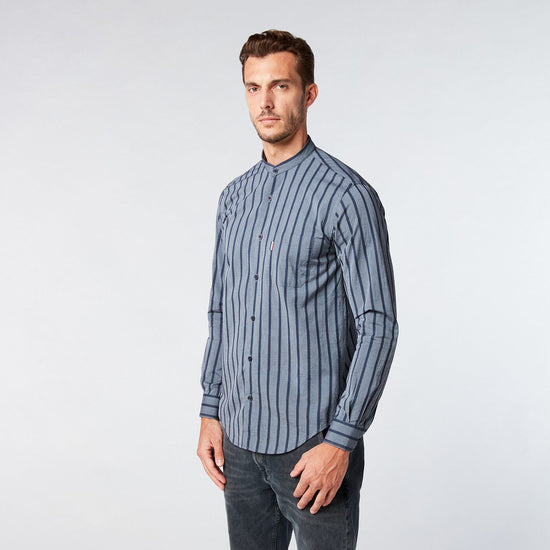 Serge Blanco Chemise Homme à Rayures Bleu Coupe Ajustée