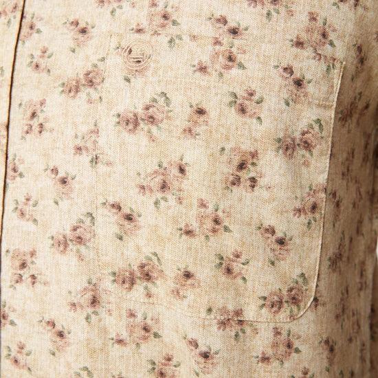 Serge Blanco Chemise Homme Imprimée Fleurs Vintage Jaune Coupe Ajustée