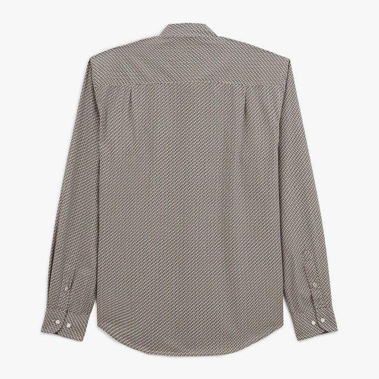 Serge Blanco Chemise Imprimé Géométrique Bleu Foncé