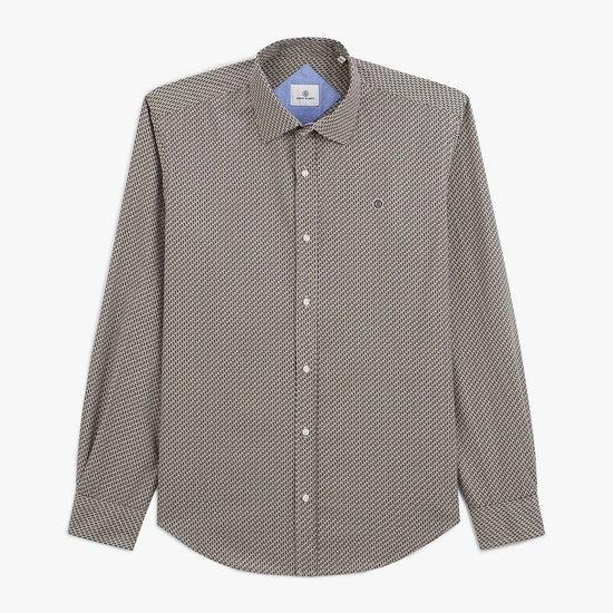 serge blanco Chemise imprimé géométrique bleu foncé