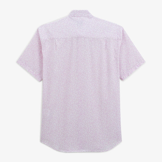 Serge Blanco Chemise Manches Courtes Regular Rose Imprimé Fleurs