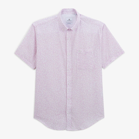 serge blanco Chemise manches courtes regular rose imprimé fleurs