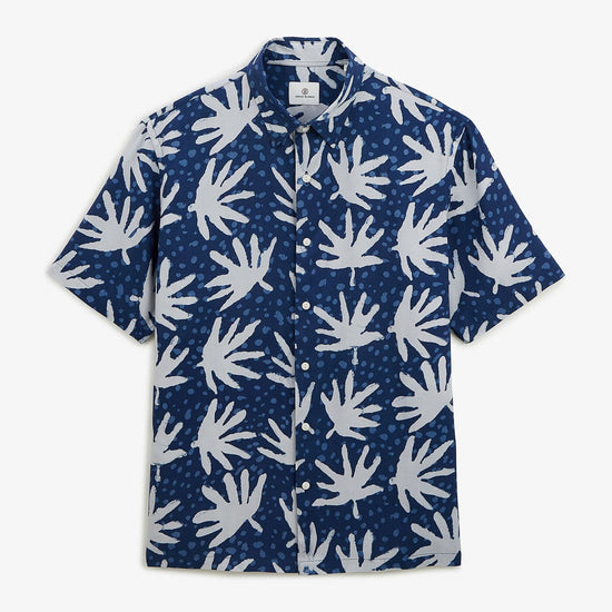 serge blanco Chemise manches courtes San indigo imprimé fantaisie