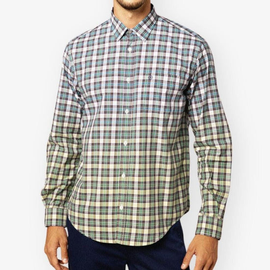 serge blanco Chemise Manches Longues À  Carreaux Tissés En Dégradé