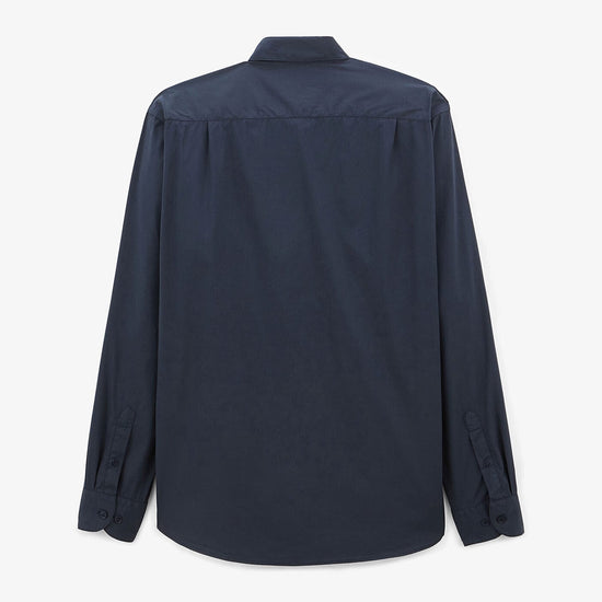 Serge Blanco Chemise Manches Longues Unie Bleu Foncé