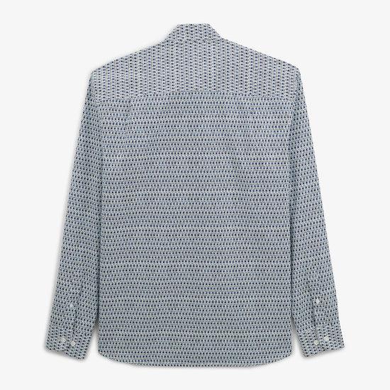 Serge Blanco Chemise Regular Bleu Aviateur Imprimé Tribal