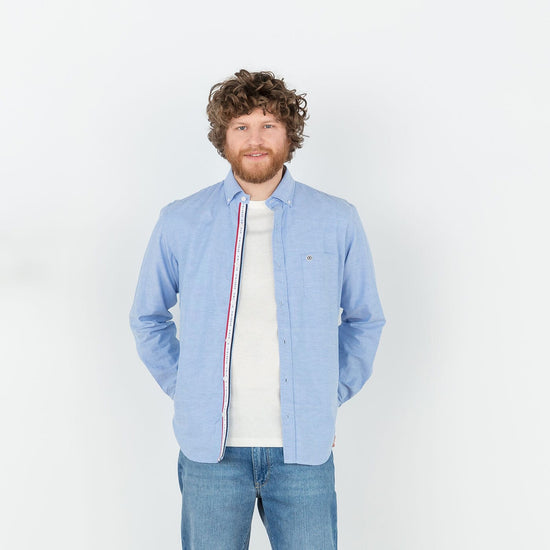 Serge Blanco Chemise Regular Oxford Avec Ganse SERGE BLANCO Bleu Ciel