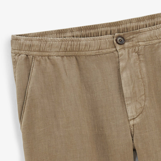 Serge Blanco Chino 743 Taille élastiquée En Lin Vert Teck