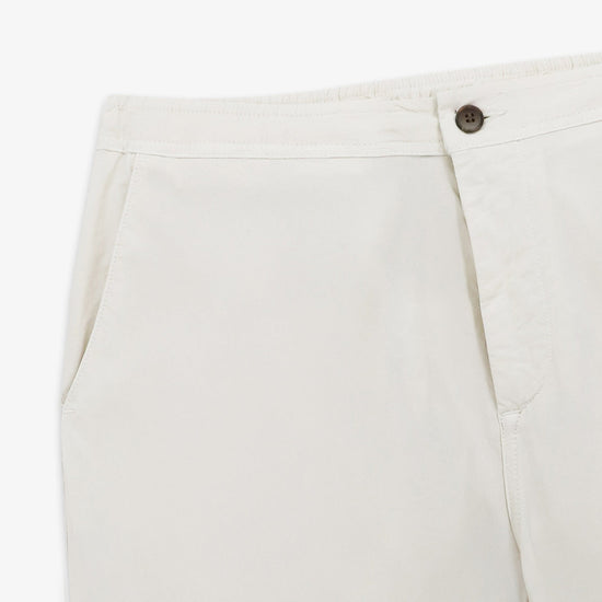 Serge Blanco Chino 743 Toile Parachute Taille élastiquée Blanc Latte