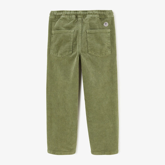 Serge Blanco Chino Velours 734 Junior Avec Taille élastique Vert Militaire
