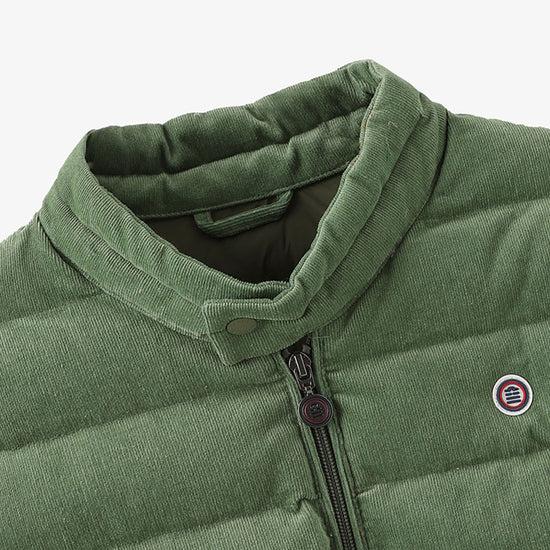 Serge Blanco Doudoune Damiano Sans Manches Velours Vert Militaire