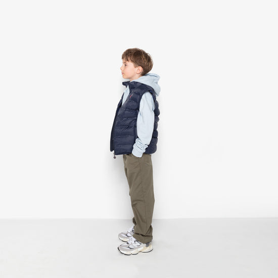 Serge Blanco Doudoune Piumino Junior Sans Manches Bleu Marine