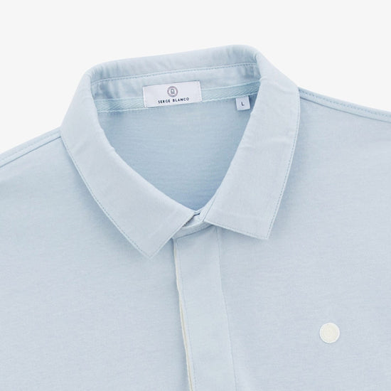 Serge Blanco Maillot Rugby Manches Courtes Luis Bleu Ciel