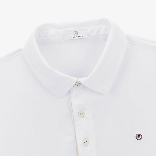 Serge Blanco Maillot Rugby Manches Courtes Lyes En Jersey Blanc