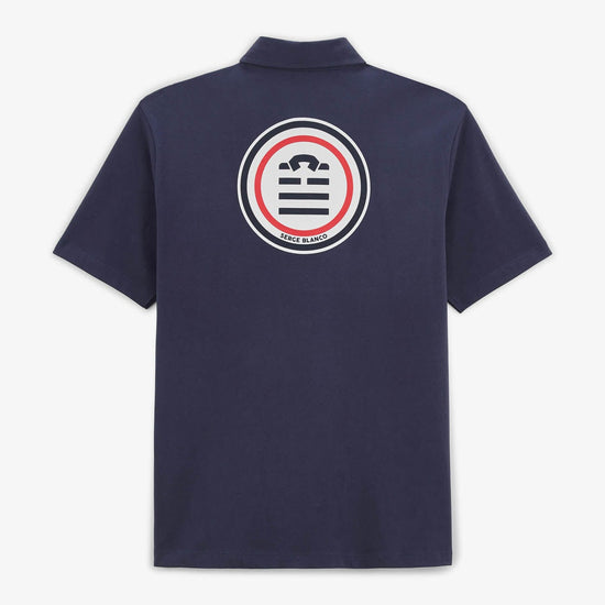 serge blanco Maillot rugby manches courtes Lyes en jersey bleu nuit