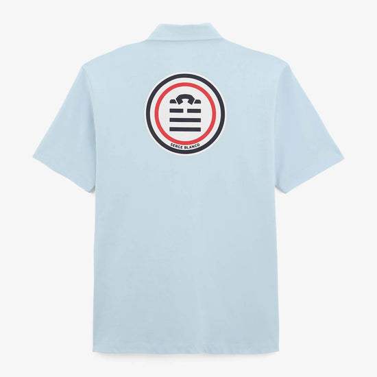 serge blanco Maillot rugby manches courtes Lyes en jersey bleu ciel