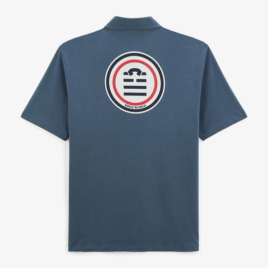 serge blanco Maillot rugby manches courtes Lyes en jersey bleu denim