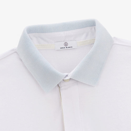 Serge Blanco Maillot Rugby Manches Longues Levi Colorblock Blanc