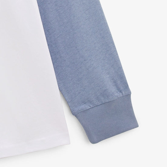 Serge Blanco Maillot Rugby Manches Longues Levi Colorblock Blanc