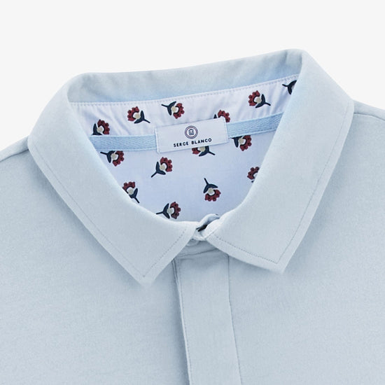 Serge Blanco Maillot Rugby Manches Longues Loevan En Jersey Bleu Ciel