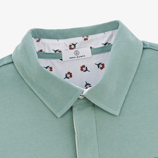 Serge Blanco Maillot Rugby Manches Longues Loevan En Jersey Vert Amande