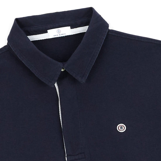 Serge Blanco Maillot Rugby Manches Longues Loris Bleu Foncé