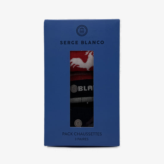 serge blanco Pack 3 paires de chaussettes imprimées